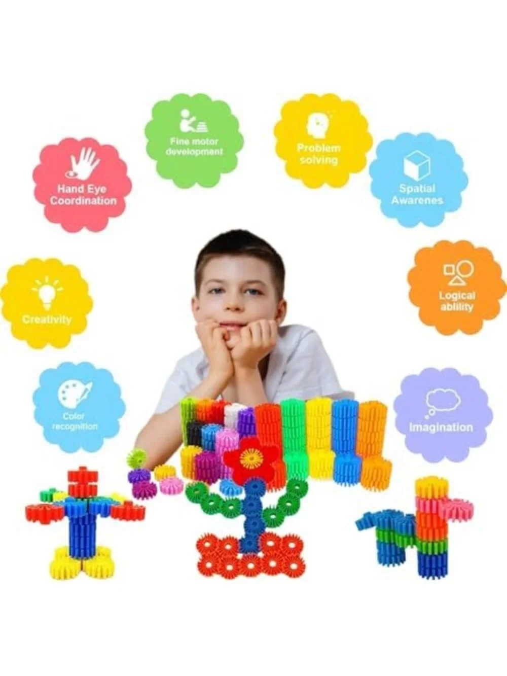 STEM Building Blocks for Kids - Safe Interlocking Construction Set, Montessori